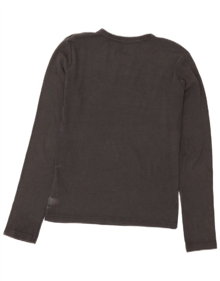 Top Zara da donna a maniche lunghe UK 14 grande cotone grigio