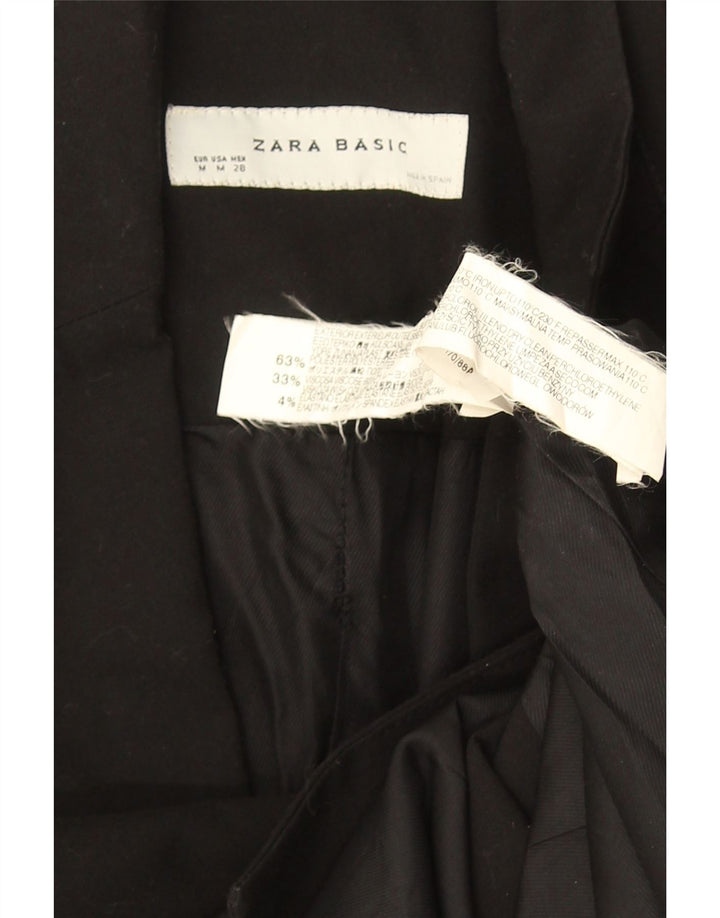 Giacca Blazer a 1 Bottone da Donna ZARA UK 12 Medio Nero Poliestere