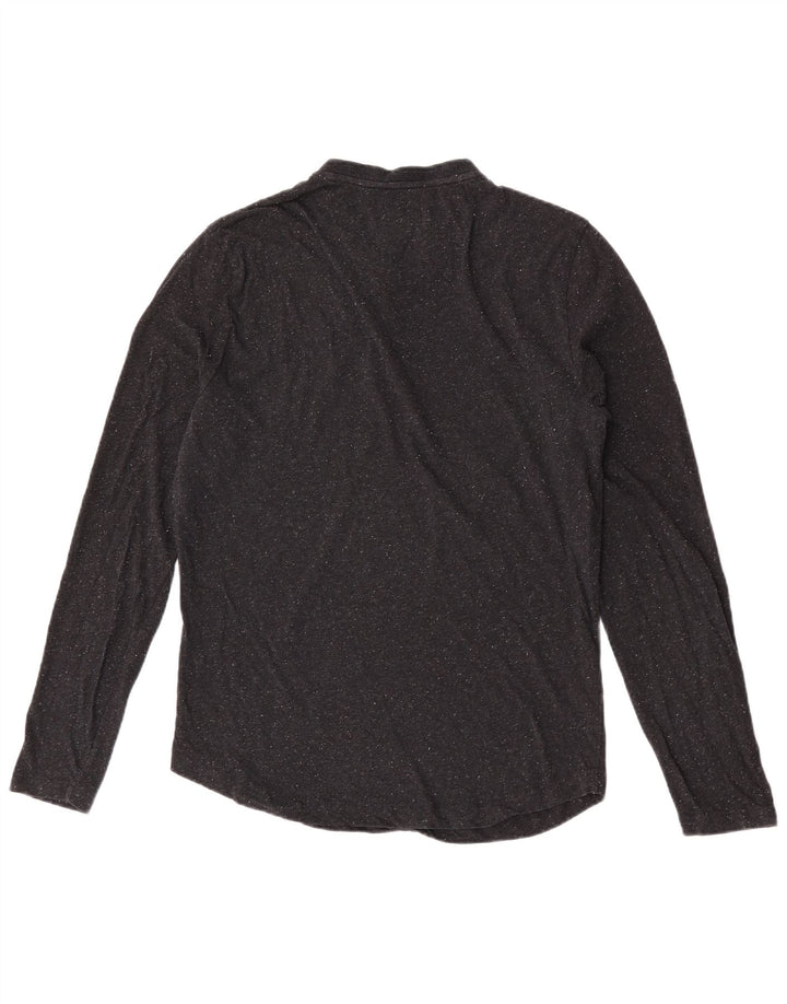 Penguin Maglia da uomo a maniche lunghe grande nera chiazzata