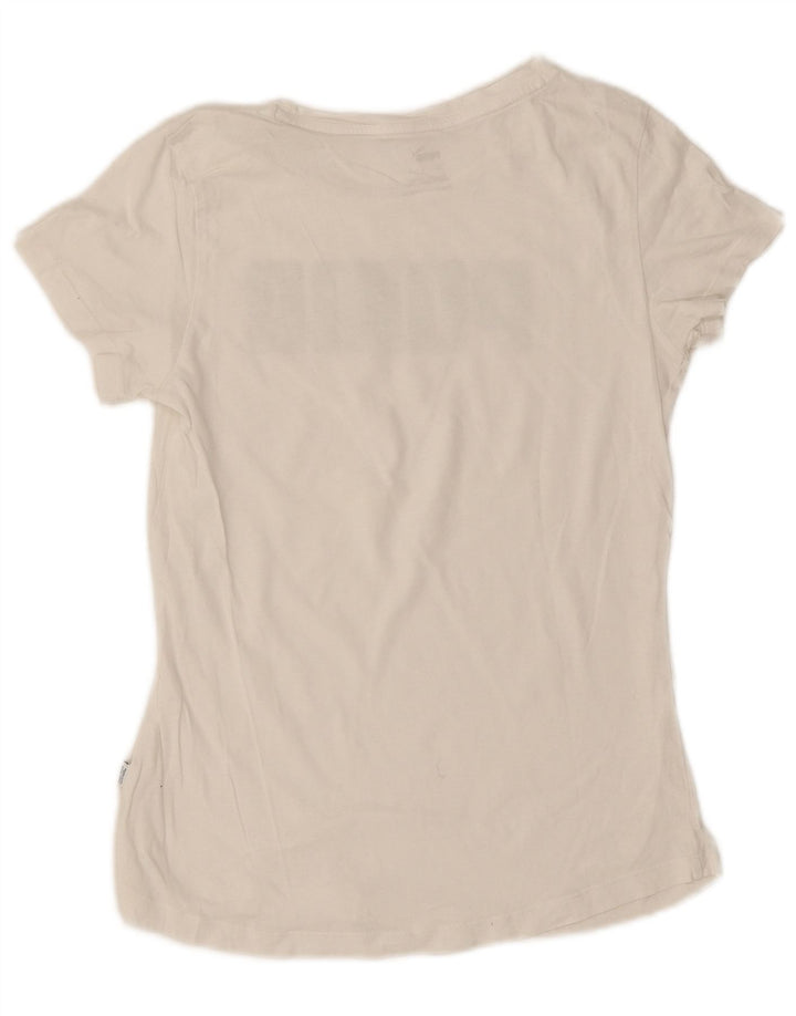 T-shirt grafica da donna Puma UK 10 piccola bianca