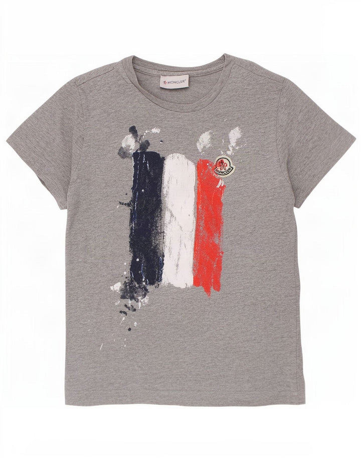 Maglietta grafica Moncler per ragazzi 6-7 anni Grigia