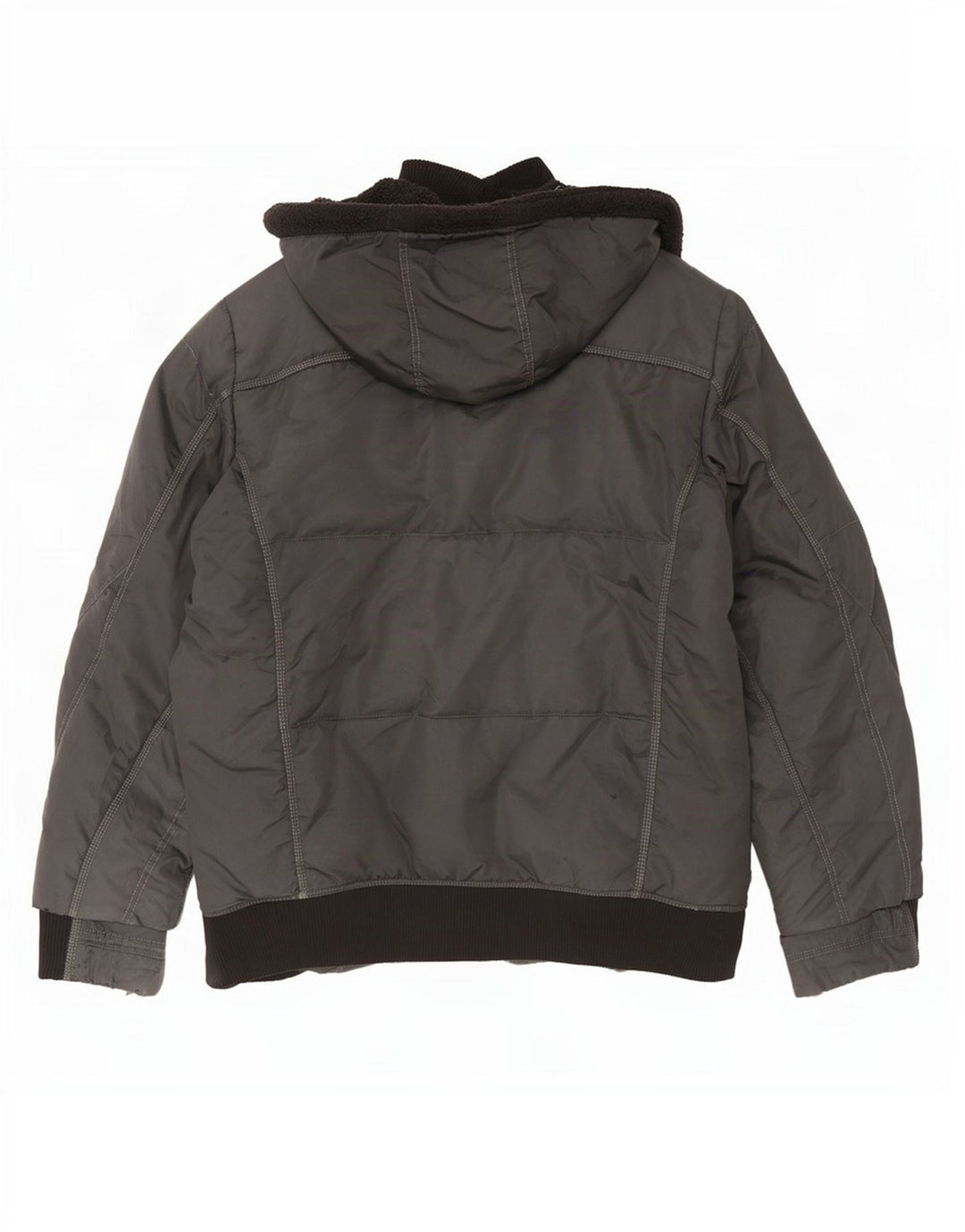 Giacca imbottita bomber con cappuccio da uomo Gas UK 42 XL Grigia