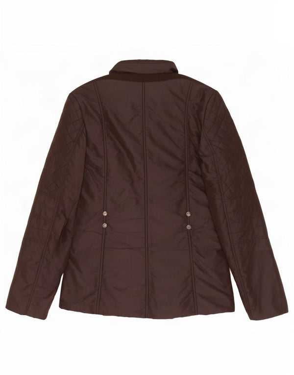 Geox Donna Respira Giacca Trapuntata Oversize UK 10 Small Marrone Poliammide