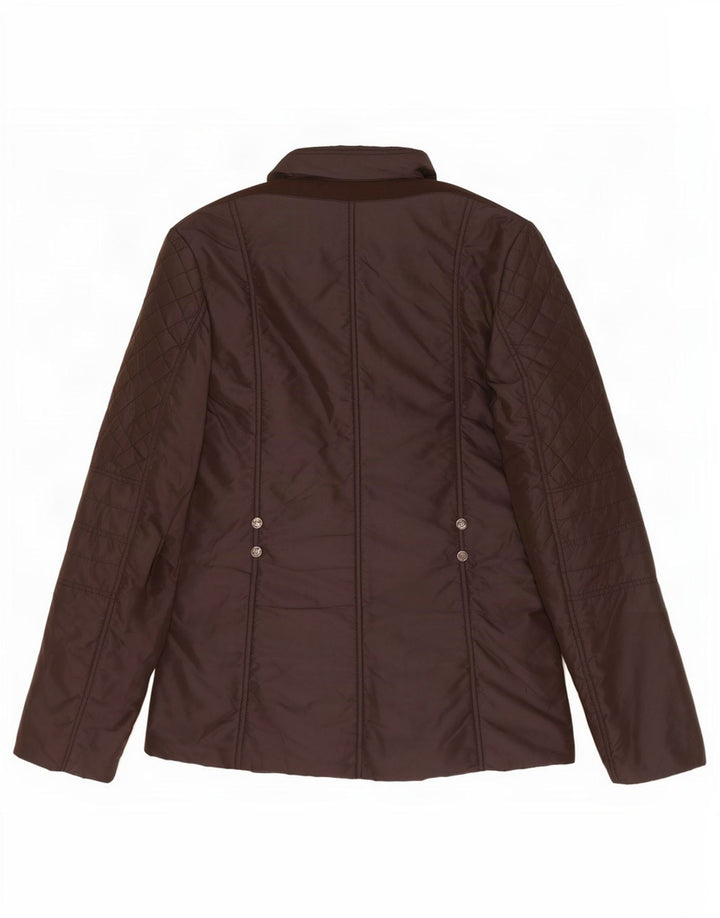 Geox Donna Respira Giacca Trapuntata Oversize UK 10 Small Marrone Poliammide