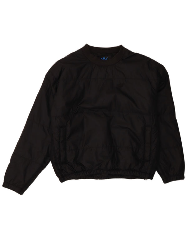 Adidas Mens Oversized Pullover Padded Jacket UK 34 XS Black Polyester