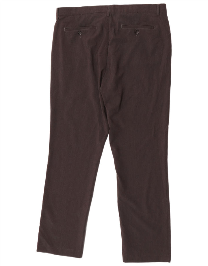 Pantaloni da abito dritti da uomo Calvin Klein W35 L30 poliestere marrone