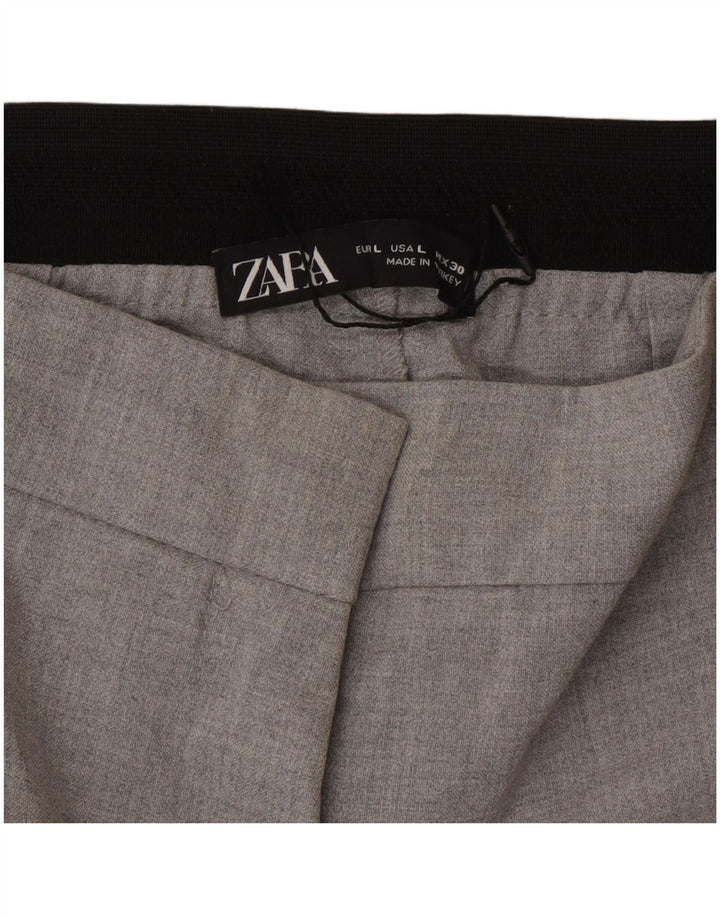 Pantaloni da abito affusolati Zara da donna grandi W30 L29 poliestere grigio