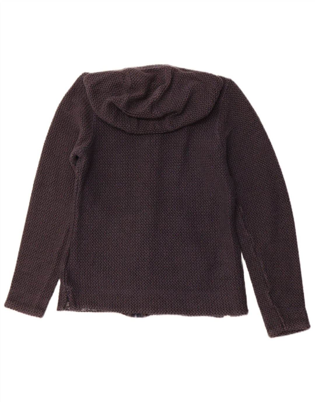 WEIRD FISH Maglione con cappuccio e zip da donna UK 10 Piccolo cotone blu navy