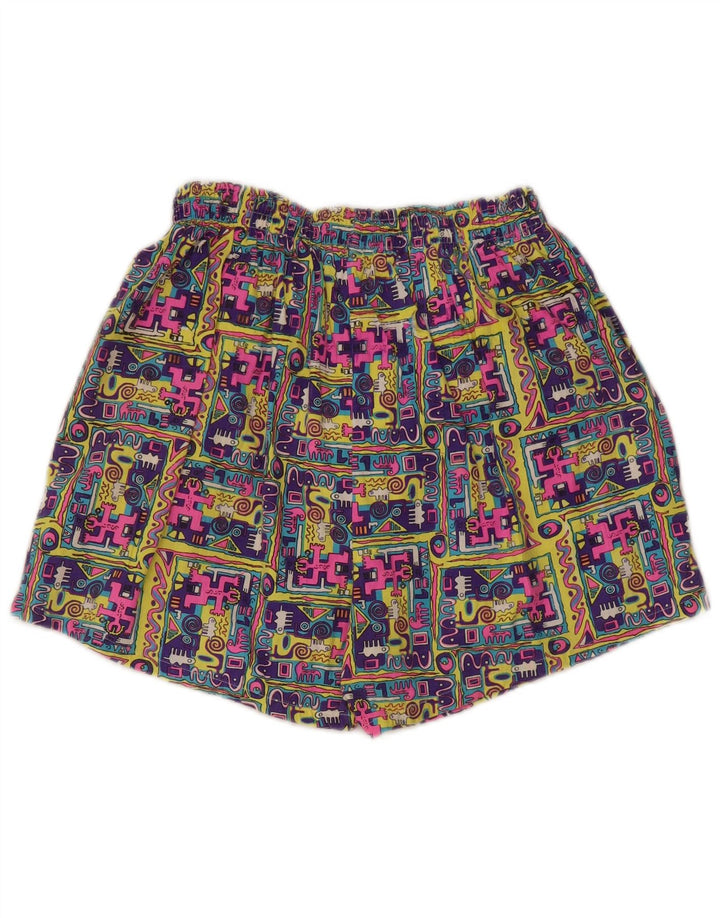 Pantaloncini vintage da donna a vita alta piccoli W27 in cotone patchwork multicolore
