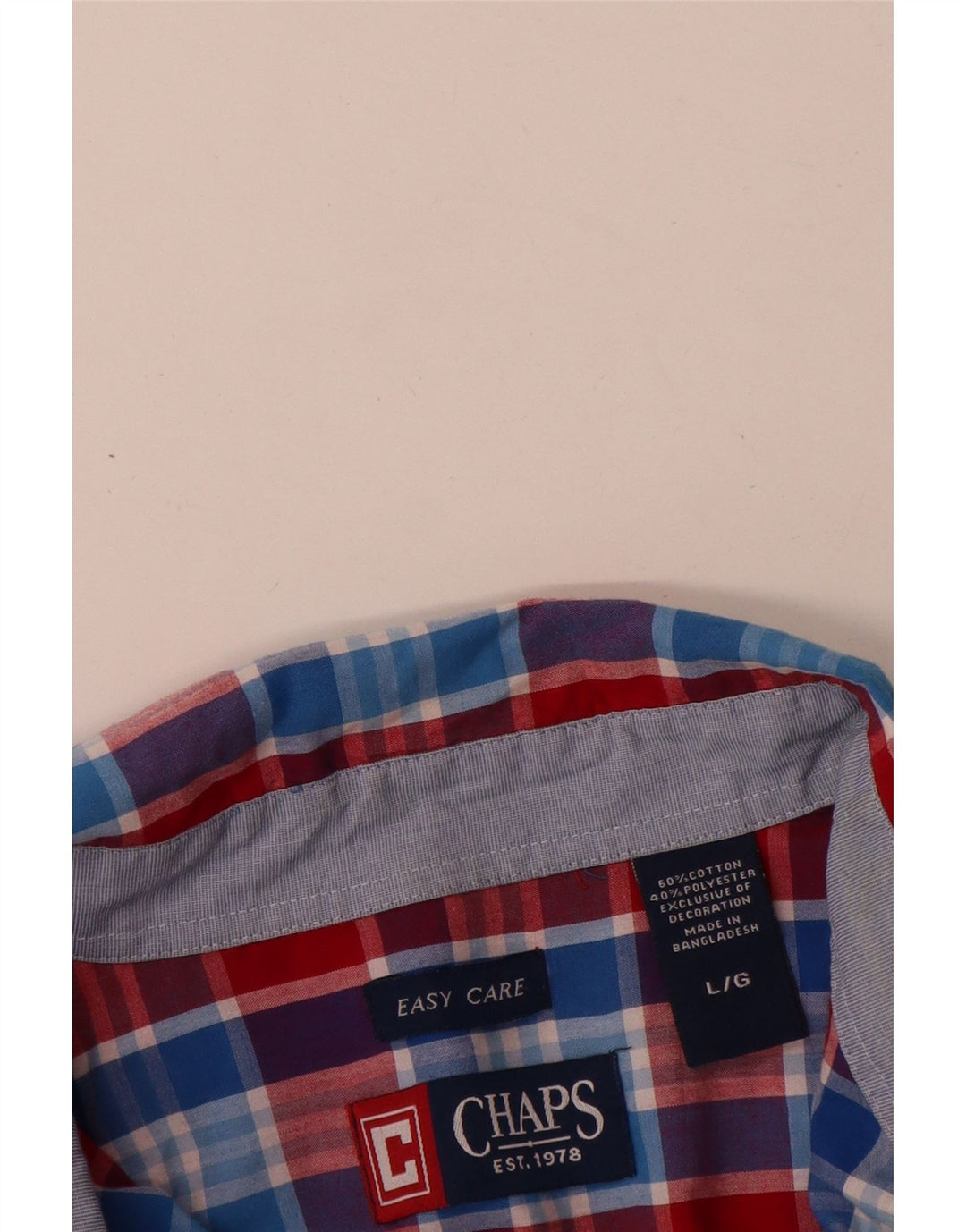 Chaps Camicia a maniche corte da uomo in cotone a quadri rossi grandi