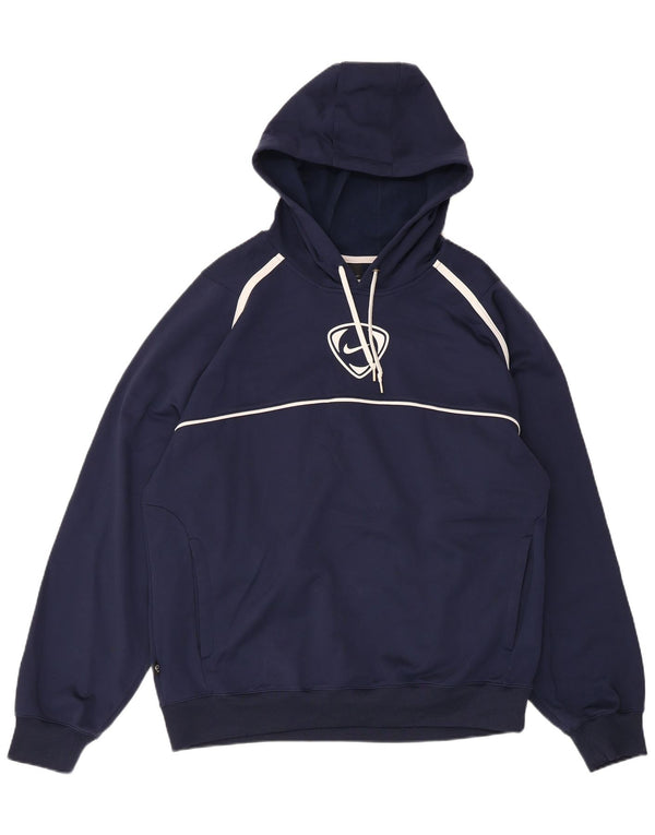 Maglia con cappuccio da uomo Nike UK 42/44 Poliestere a righe grandi blu navy