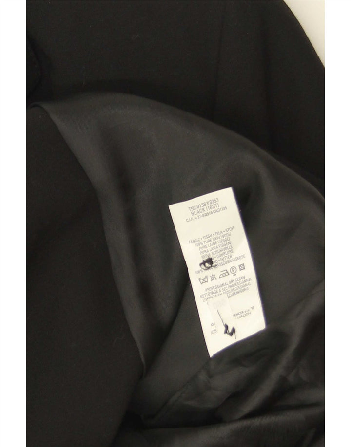 Cappotto da donna Marks & Spencer UK 16 Large Black New Wool