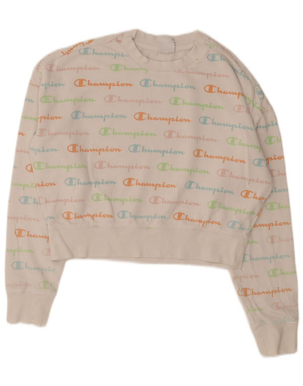 Felpa corta da donna con grafica Champion Champion UK 14 Medium White
