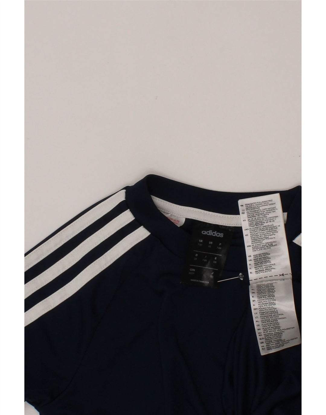 T-shirt ADIDAS da bambino Climalite 7-8 anni in poliestere blu navy