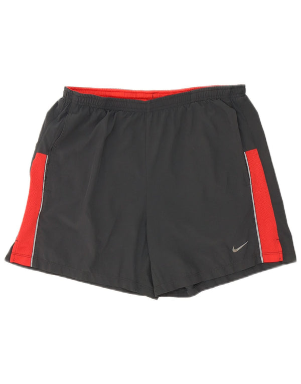 Pantaloncini sportivi Nike Dri Fit da uomo in poliestere color block grigio medio