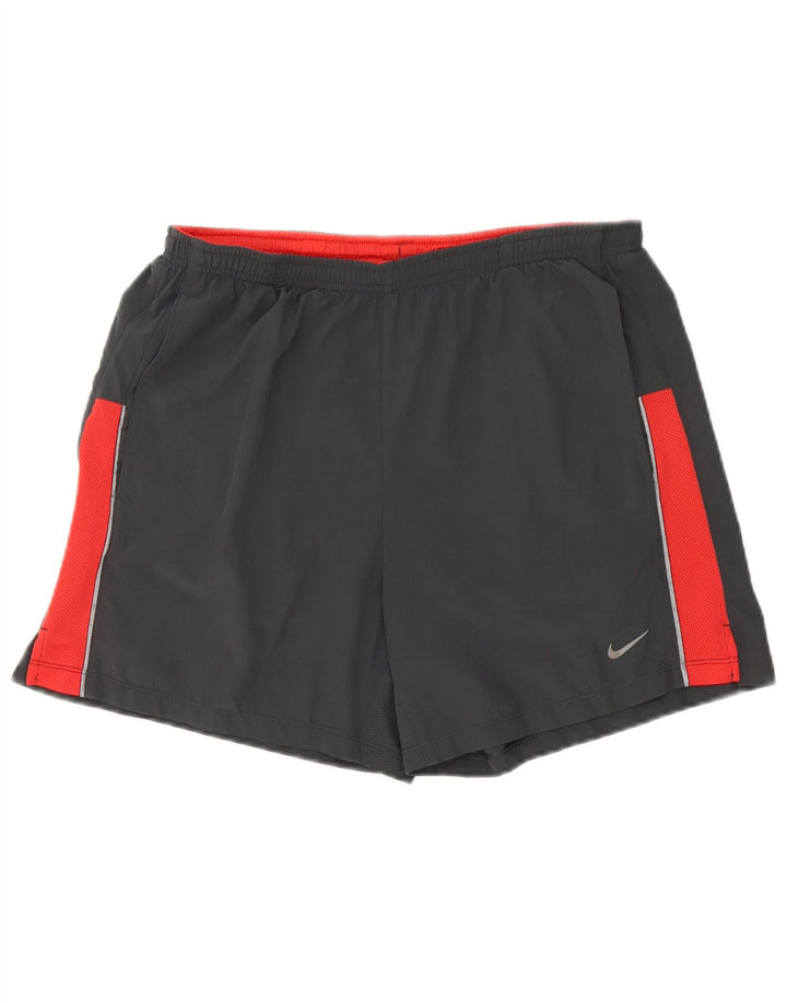 Pantaloncini sportivi Nike Dri Fit da uomo in poliestere color block grigio medio