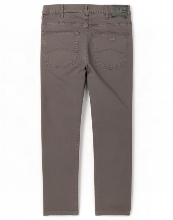 Pantaloni casual da uomo vestibilità regolare Armani W34 L28 cotone grigio