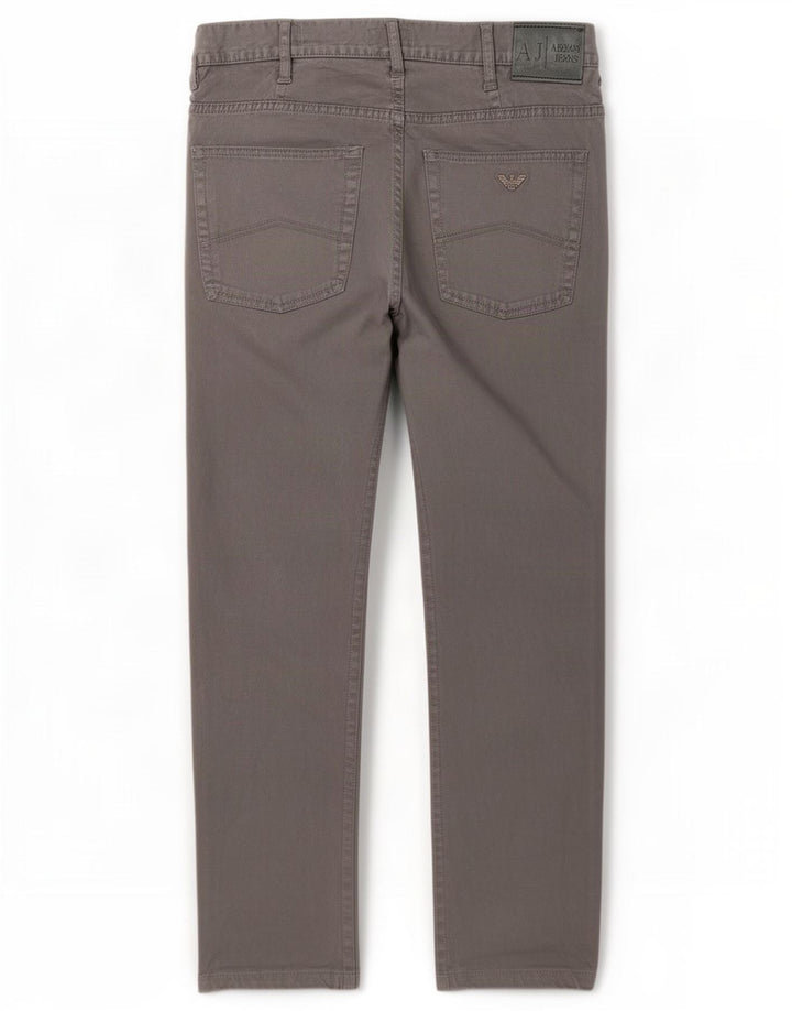 Pantaloni casual da uomo vestibilità regolare Armani W34 L28 cotone grigio