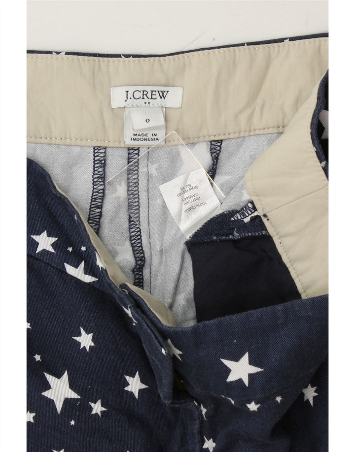 J. CREW Womens Abstract Pattern Chino Shorts US 0 XS W28  Navy Blue Cotton Vintage J. Crew and Second-Hand J. Crew from Messina Hembry 