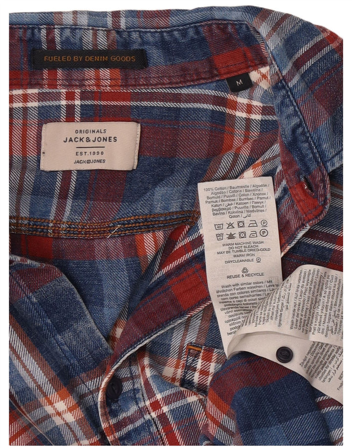 Camicia di jeans da uomo Jack & Jones in cotone a quadri blu navy medio