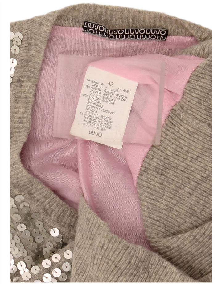 Canotta corta con paillettes da donna Liu Jo IT 42 Lana grigio medio