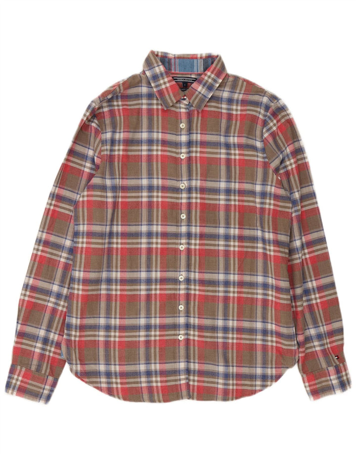 Camicia in flanella da donna Tommy Hilfiger US 8 medio a quadri multicolore