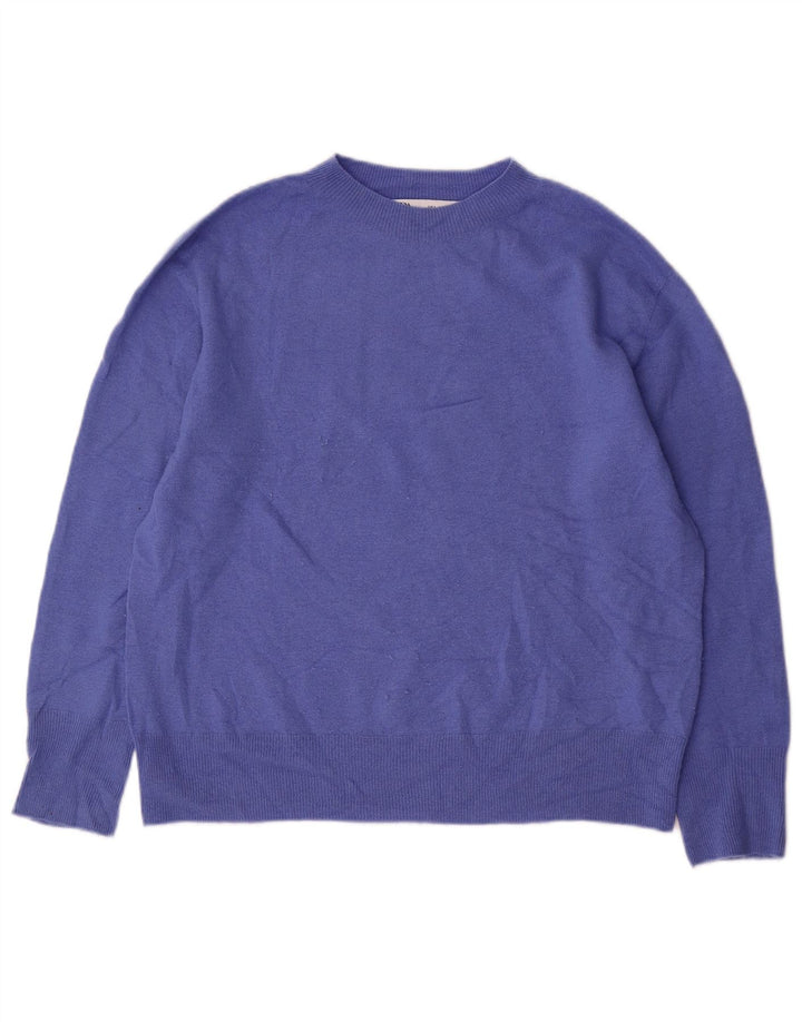 Maglione girocollo oversize da donna Zara UK 10 piccolo in lana blu