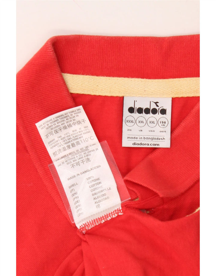 DIADORA Mens Polo Shirt 2XL Red Cotton Vintage Diadora and Second-Hand Diadora from Messina Hembry 