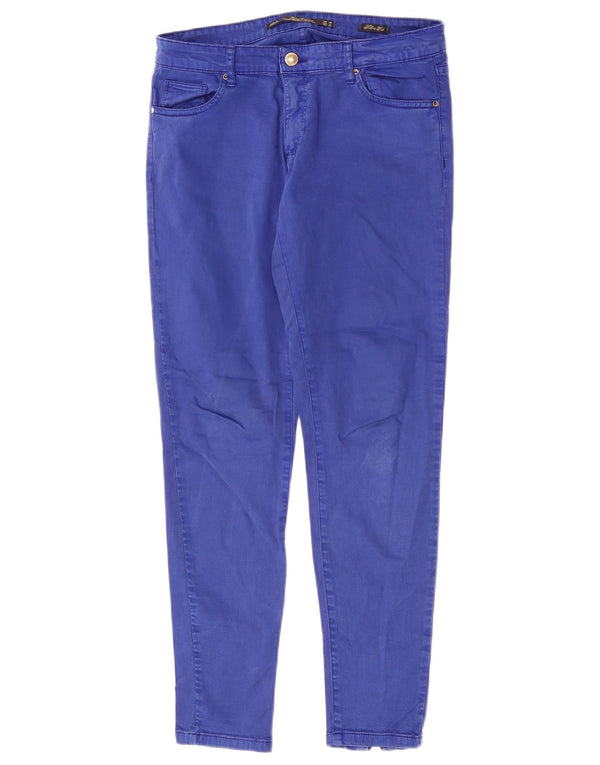 Zara Womens Skinny Casual Trousers EU 38 Small W28 L28 Blue Cotton