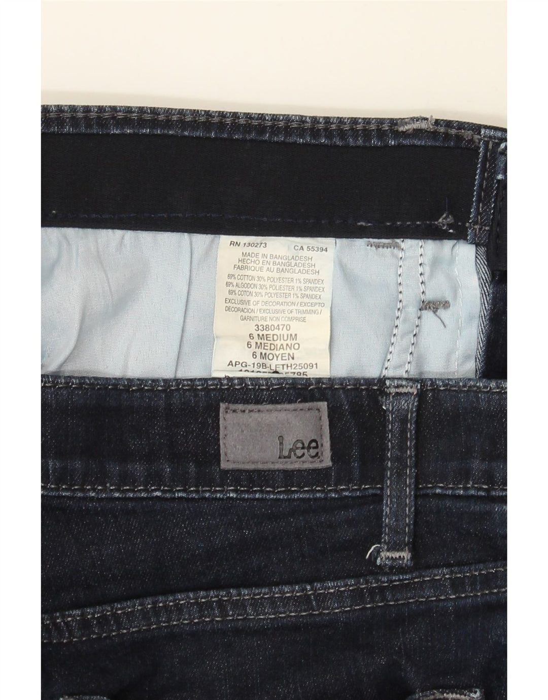 LEE Womens Regular Fit Cropped Jeans US 6 Medium W28 L23 Navy Blue Vintage Lee and Second-Hand Lee from Messina Hembry 