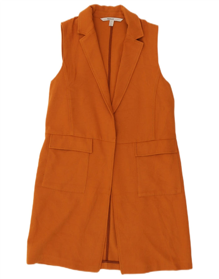 Gilet lungo Trafaluc da donna Zara UK 12 poliestere arancione medio