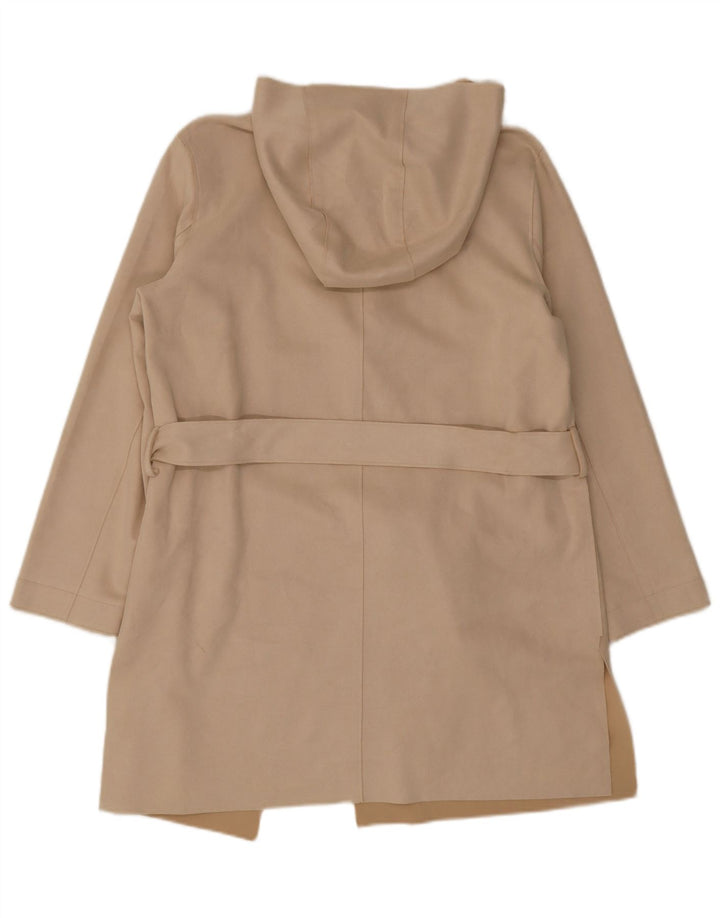 Cappotto con cappuccio da donna Zara UK 14 Poliestere beige medio