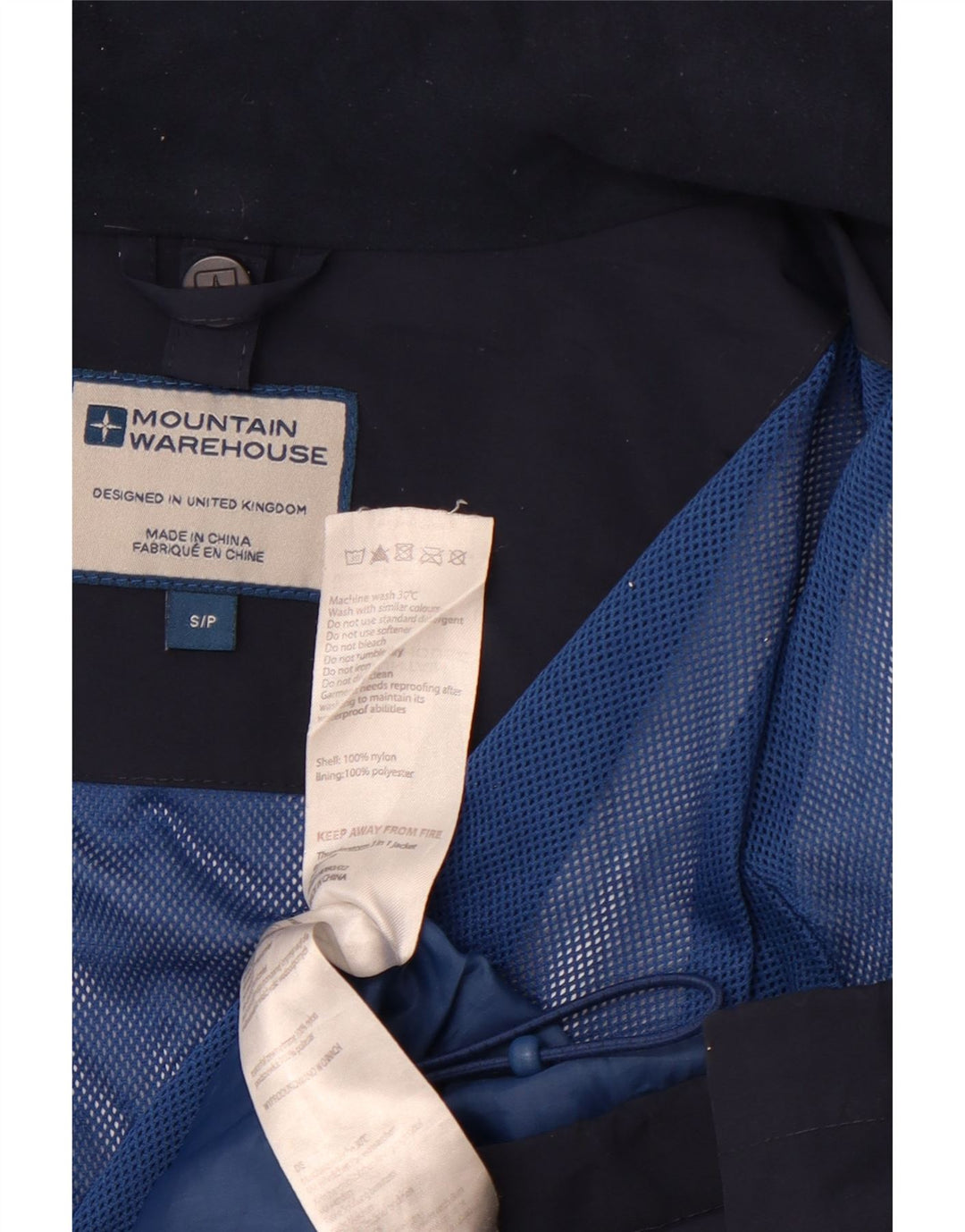 MOUNTAIN WAREHOUSE Giacca antipioggia da uomo UK 36 Small Blu Navy Colourblock