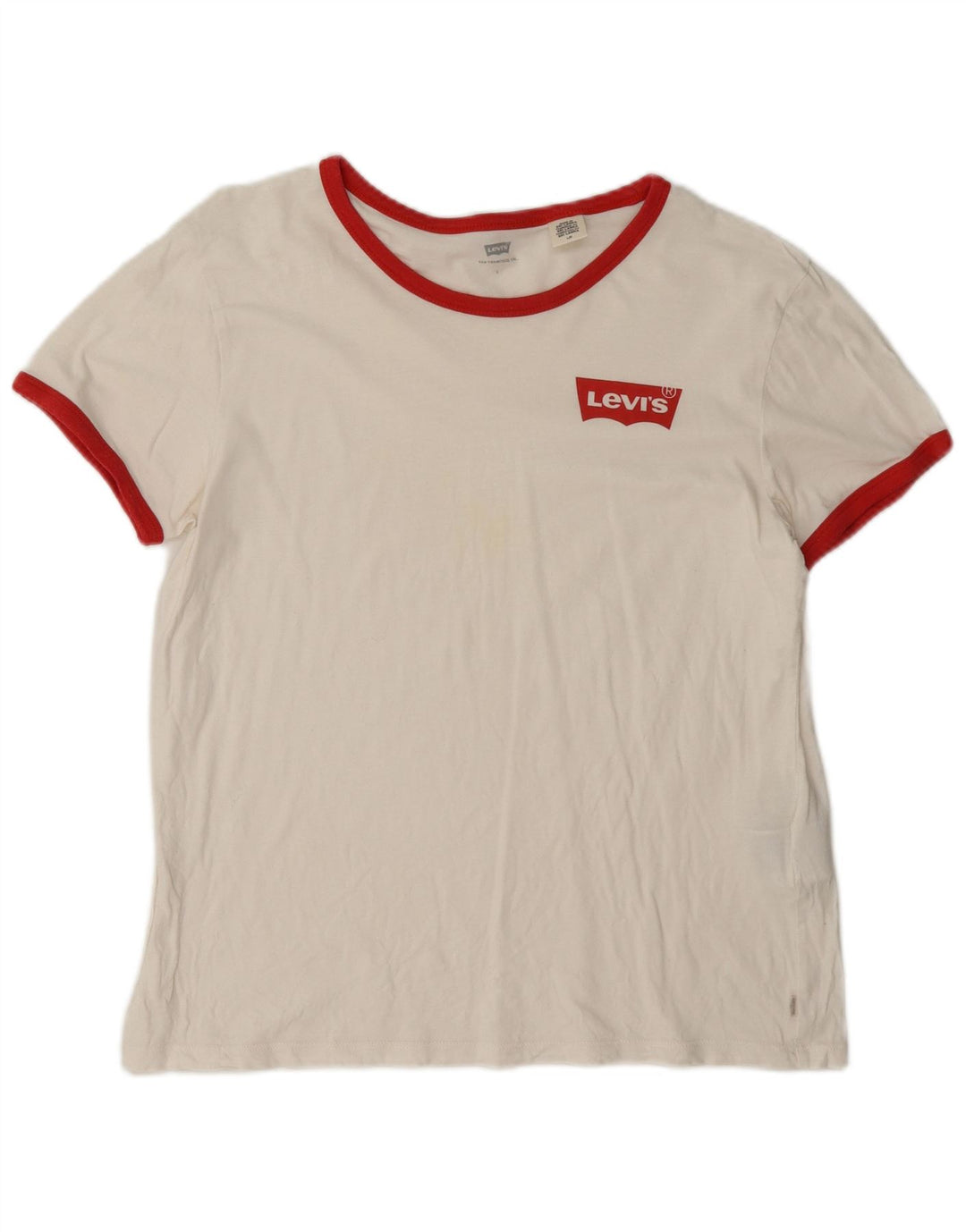 T-shirt da donna Levi's Top UK 16 grande cotone bianco