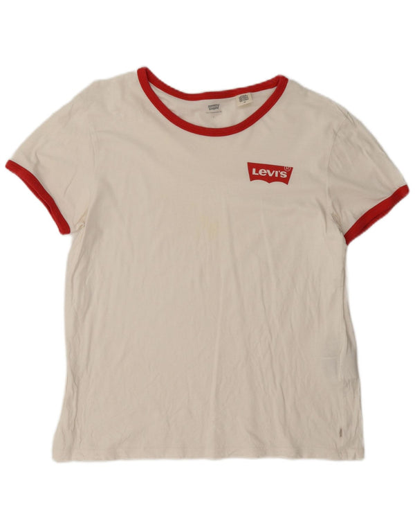 T-shirt da donna Levi's Top UK 16 grande cotone bianco