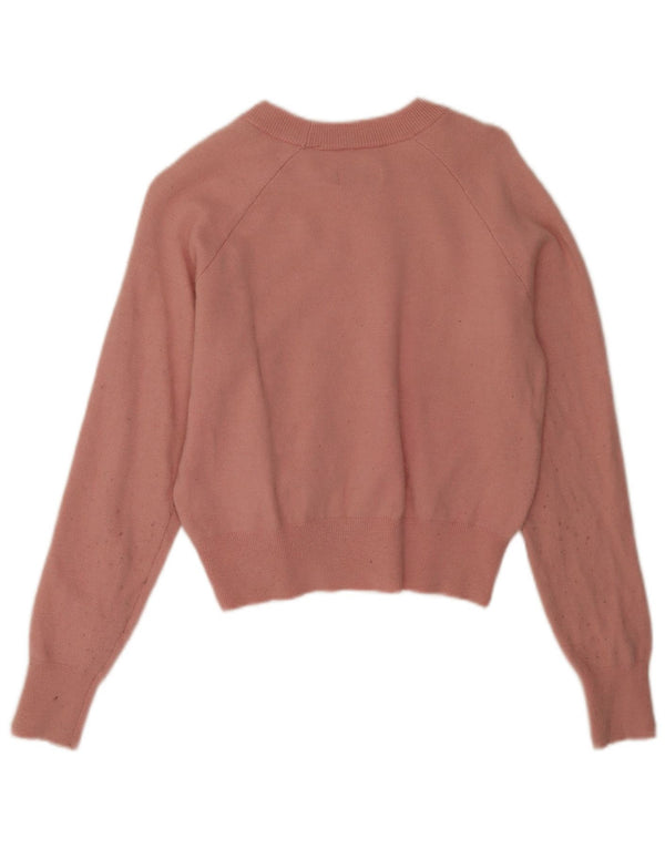 Maglione maglione oversize con scollo a barca corto da donna Jack Wills UK 6 XS Rosa
