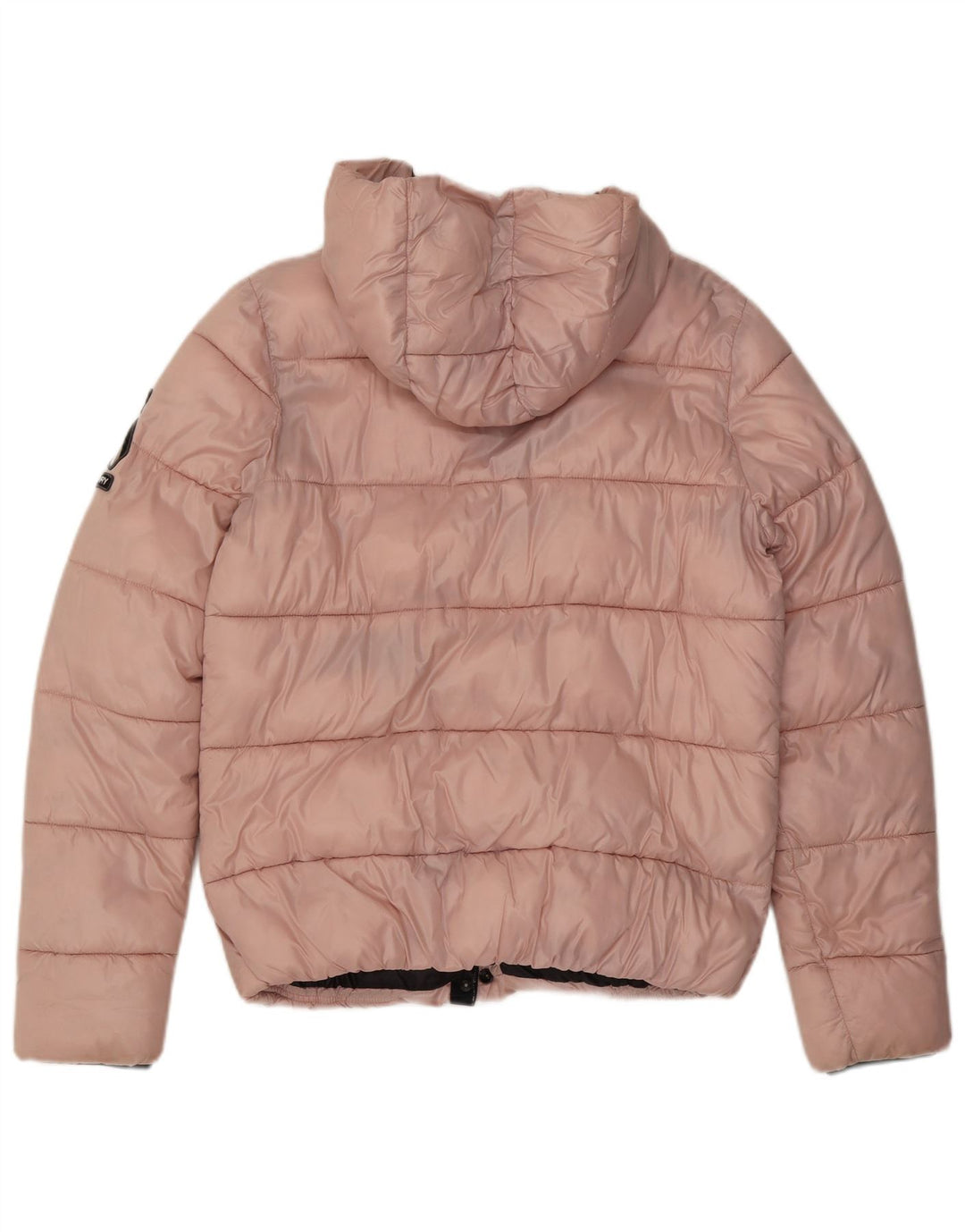 Giacca imbottita con cappuccio da donna Superdry UK 12 nylon rosa medio