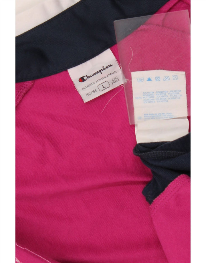 Giacca superiore della tuta da ragazza CHAMPION 11-12 anni Large Pink Colourblock
