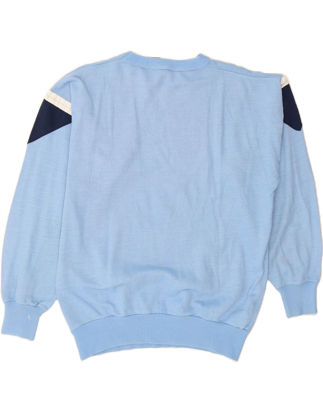 SCIROCCO Mens Crew Neck Jumper Sweater Medium Blue Colourblock Cotton Vintage Scirocco and Second-Hand Scirocco from Messina Hembry 