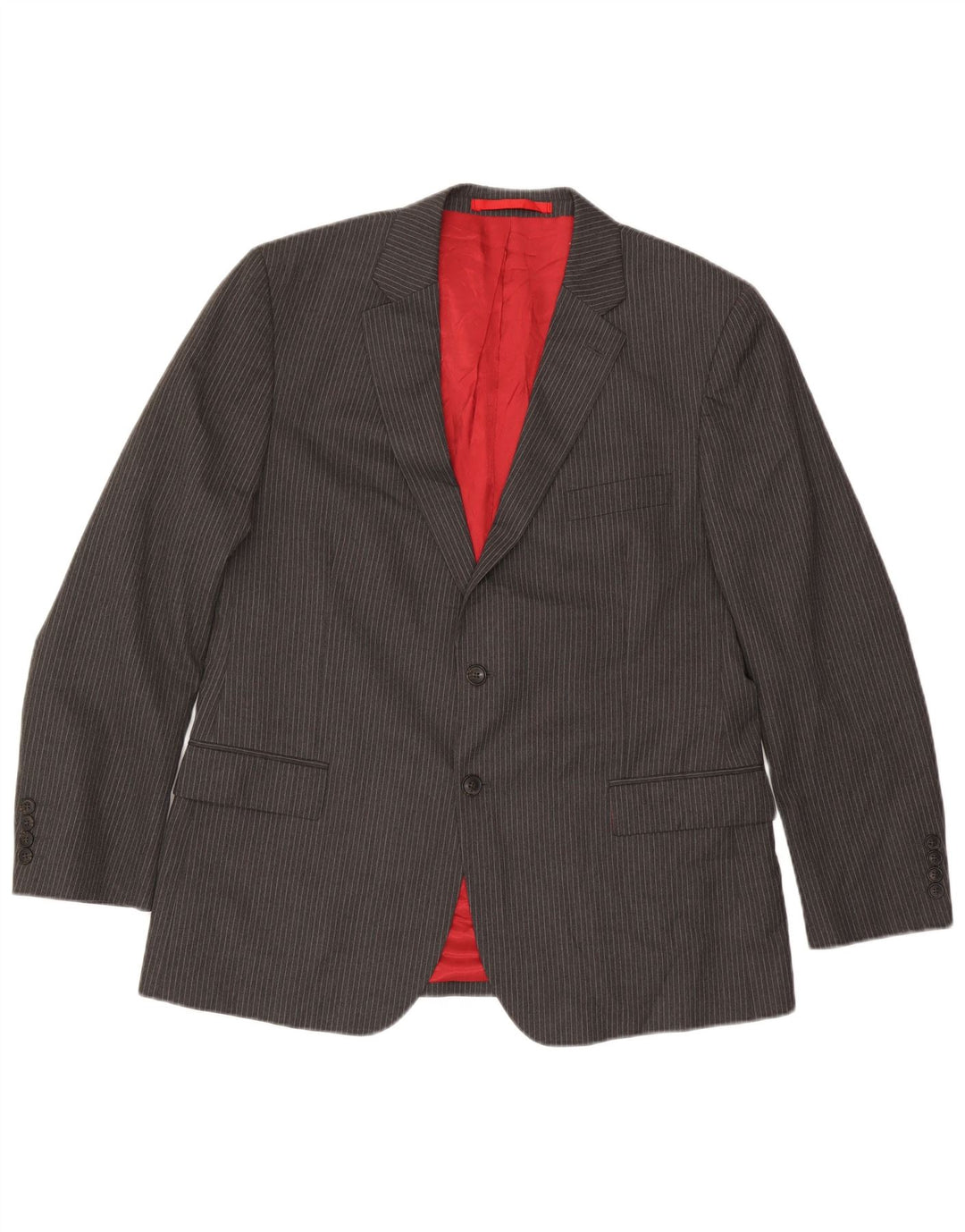 Giacca blazer a 2 bottoni da uomo Marks & Spencer UK 44 XL gessato grigio