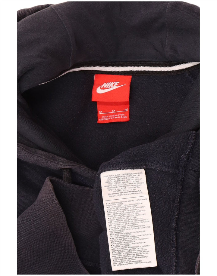Felpa con cappuccio grafica Nike da uomo in cotone medio blu navy