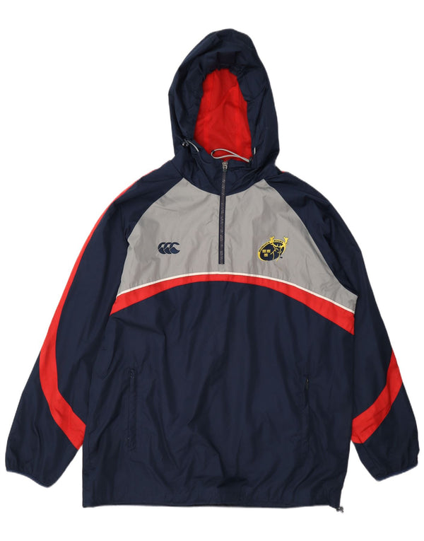 Giacca antipioggia con cappuccio Canterbury Munster Rugby da uomo UK 40 Large Blu Navy