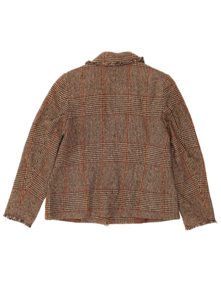 Giacca blazer da donna MARKS & SPENCER UK 14 pied de poule marrone medio