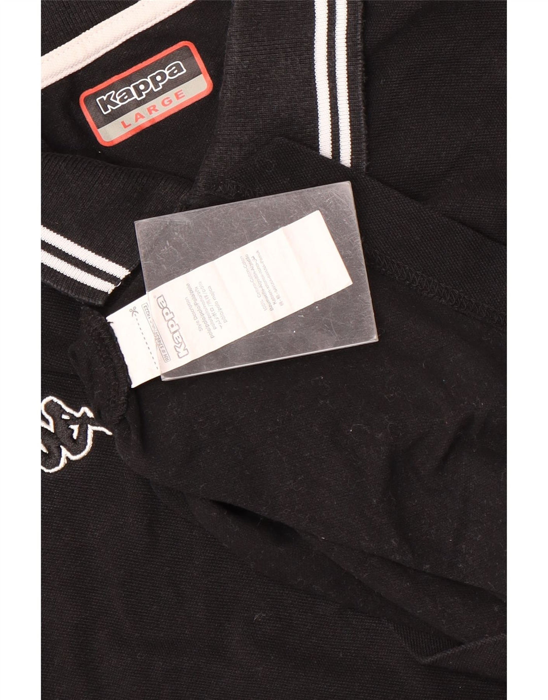 Polo Kappa Uomo Large Nera In Cotone