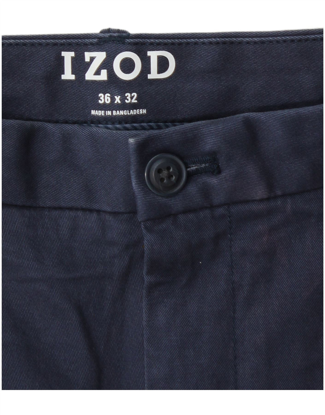 Pantaloni chino dritti da uomo IZOD W36 L32 in cotone blu navy