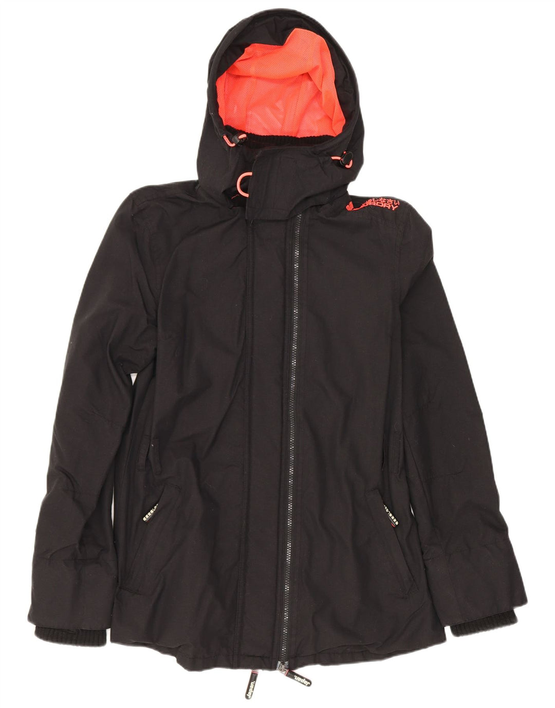 Giacca antipioggia da donna con cappuccio The Windmac Superdry UK 36 Small Poliestere nero