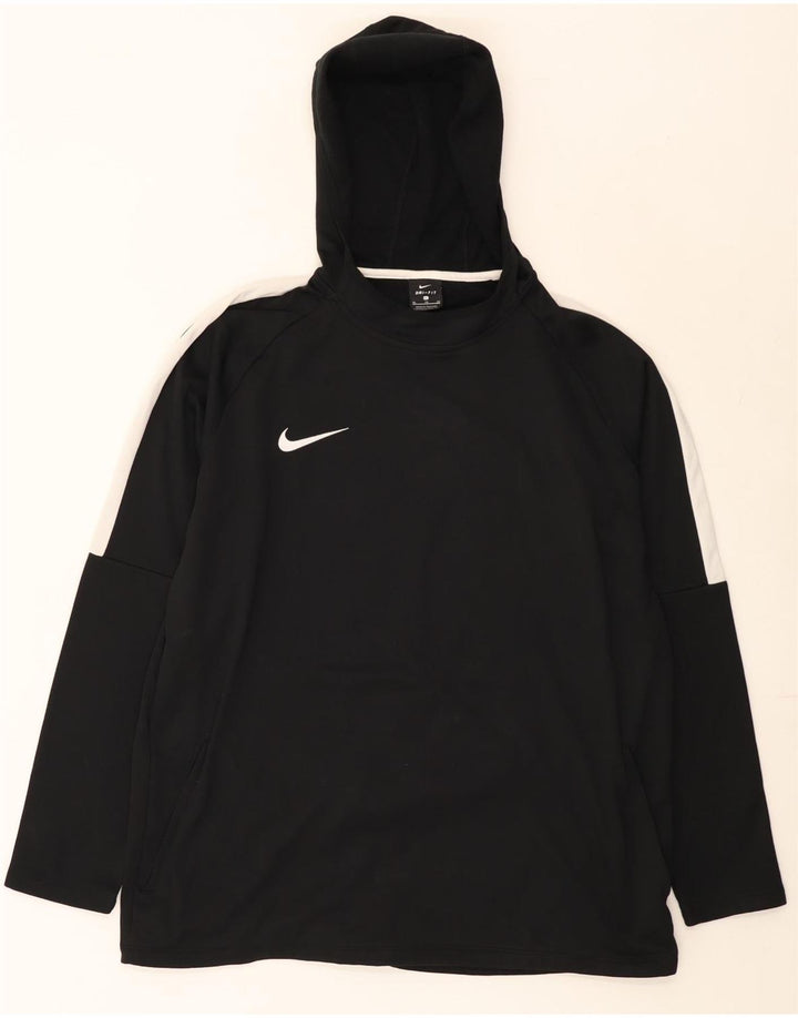 Maglia da uomo Nike Dri Fit con cappuccio a maniche lunghe XL nera in poliestere color block