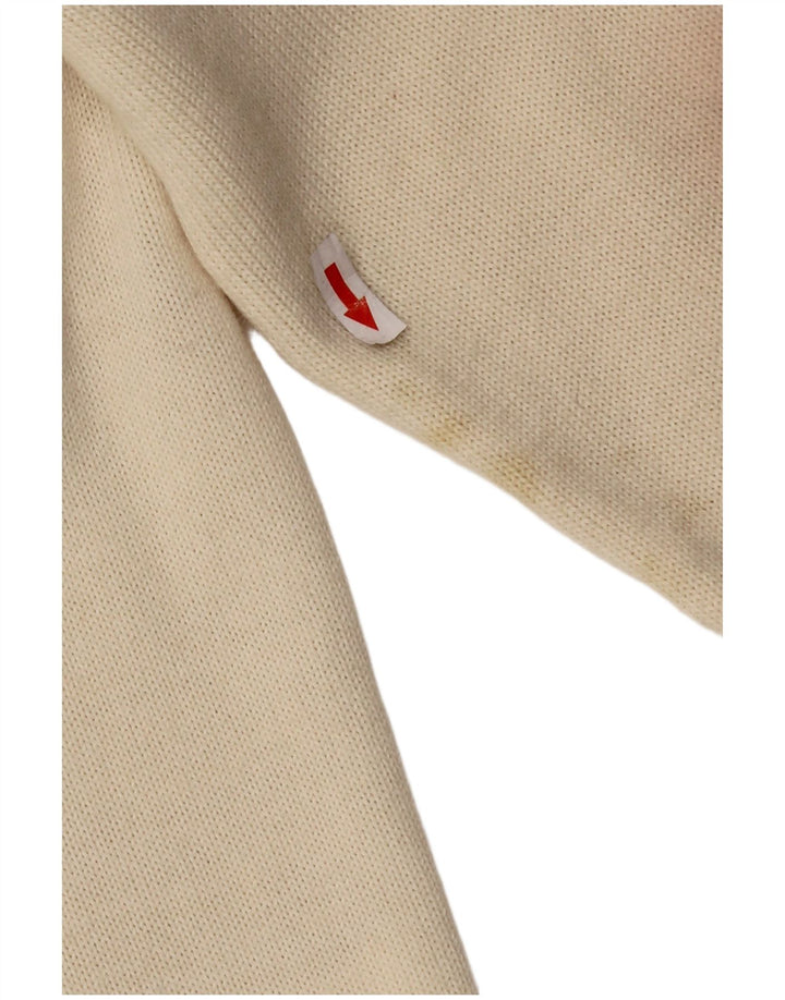 CIRO ESPOSITO Camicetta da donna in maglia lavorata a maglia UK 14 Large in lana bianco sporco