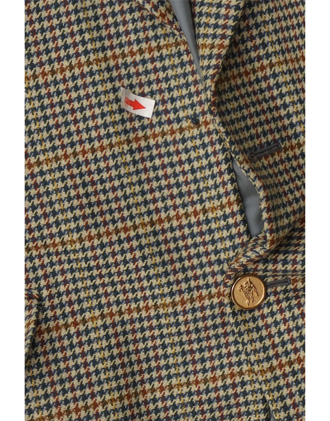 Burberrys Giacca blazer da uomo a 1 bottone IT 50 Large blu pied de poule in lana