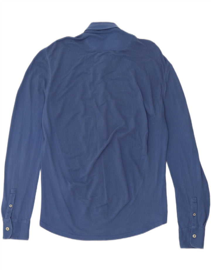 Camicia Brooksfield Uomo Slim Fit IT 46 Small Blu Cotone